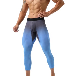 Leggings d'entraînement pour hommes - Spandex/Polyester, séchage rapide, taille élastique, longueur intégrale - Product Image 1