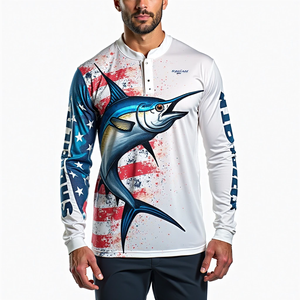 Camiseta de Pesca de Manga Larga para Hombre con Estampado Digital, Transpirable, 100% Poliéster, Tejido DryFit y Protección Solar UPF 50 para Deportes al Aire Libre - Product Image 1