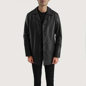 Abrigo Urbano Estilo Gabardina, Corte Entallado, con Capucha de Cuero Negro, Estilo Vintage Informal, Relleno de Lana, Estampado, Largo, para Otoño e Invierno - Product Image 2