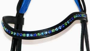 Cheval VERT OCEAN Bride rembourrée 6mm Crystal BLING Curve Comfort - Product Image 2