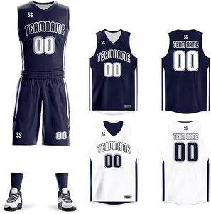 Ensembles d'uniformes de basketball personnalisés par sublimation, maillot et short d'équipe en maille respirante, séchage rapide, vêtements de sport pour hommes - Product Image 2