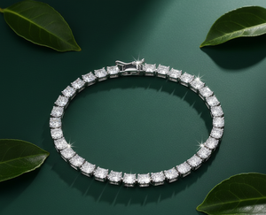 Pulsera de tenis de oro blanco con diamantes cultivados en laboratorio certificados por IGI y moissanita, cadena de plata 925 chapada en oro de 14K, estilo hip hop para mujer - Product Image 3