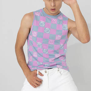 Camiseta sin Mangas para Hombre, de Alta Calidad, Informal, para Gimnasio y Fitness, Material de Poliéster, Diseño a Cuadros, Transpirable, Ecológica, Talla Grande - Product Image 5