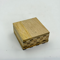 Ensemble de 4 sous-verres en bois d'acacia de haute qualité au design moderne, sous-verres en époxy pour tasses à thé et à café, avec support de table pour la maison