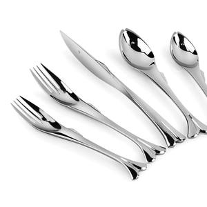 Cubiertos de acero inoxidable con acabado Chapado en Color plateado y mango de diseñador, cubiertos aptos para lavavajillas para uso doméstico en bodas, juego de 6 uds. - Product Image 4