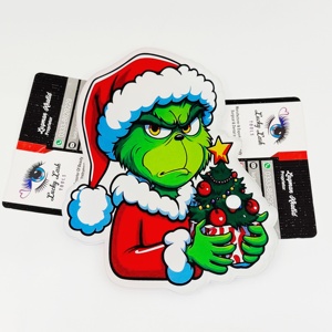 Venta al por mayor Navidad especial Angry Grinch Lash Tiles Nueva Etiqueta Privada Bandejas de azulejos acrílicos para pestañas Herramientas de pestañas Lash Tiles - Product Image 6