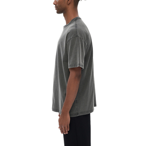 เสื้อยืดคอตตอน 100% ทรงหลวมสไตล์วินเทจ ล้างสีแบบวินเทจ พิมพ์ลายสกรีนตามสั่ง สำหรับออกกำลังกาย สีพื้น - Product Image 4