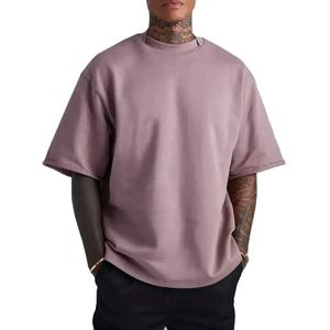 Venta al por mayor OEM de alta calidad 240 220 Gsm caída del hombro peso pesado camisetas de gran tamaño personalizadas camisetas de algodón de peso pesado - Product Image 1