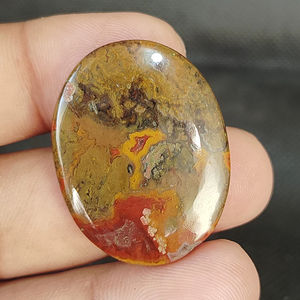 Cabochon scénique de pierre de gemme de paysage multicolore naturel de haute qualité pour pendentif/collier fabrication de bijoux tailles mixtes en gros - Product Image 1