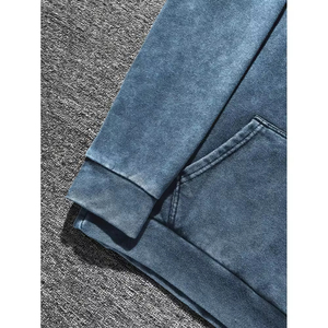 Nouveauté 2026, sweat à capuche vintage surdimensionné avec logo sportif, cordon de serrage, poids lourd, 100% coton, sweat à capuche de haute qualité pour hommes - Product Image 6