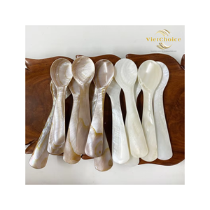Ensemble de 5 cuillères en nacre naturelle, faites à la main, écologiques, à long manche, pour la cuisine et la table, VIETCHOICE - Product Image 3