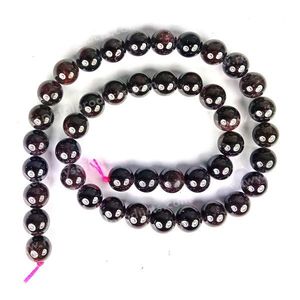 Perles rondes en grenat naturel de 10 mm, 35-40 pièces, perles de pierres précieuses pour la fabrication de bijoux - Product Image 1