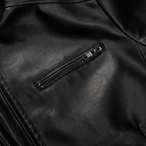 Veste d'hiver de rue haute pour hommes avec logo personnalisé OEM à prix réduit Bomber en cuir nouveau 2025 coupe ajustée 2025 - Product Image 2