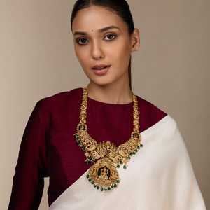 Collar de cadena de latón chapado en oro para boda con cuentas de diamantes religiosas - Product Image 3