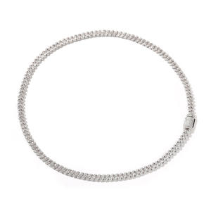 Collier cubain entièrement serti de moissanite, argent sterling 925, testé au diamant, unisexe, tendance hip-hop, bijoux de rappeur - Product Image 2