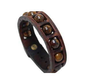 Pulsera de cuero Punk Vintage hecha a mano, brazaletes de cuero genuino multicapa trenzado ancho para hombres, accesorio de moda - Product Image 5