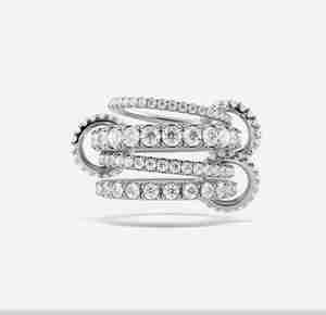 Bague d'éternité multi-maillons en or massif 14K Design Qwn personnalisable avec diamant Moissanite pour votre femme - Product Image 2