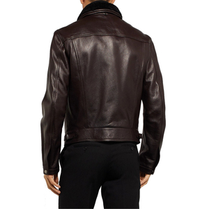 Veste en cuir de vache vintage à capuche pour homme, coupe ajustée, revêtement de qualité supérieure, best-seller, doublure en lin d'automne, livraison DDP - Product Image 3