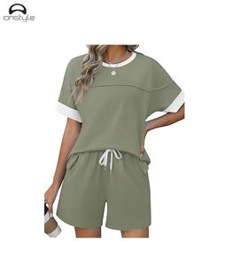 Women LoungeSummer Print Short T-shirt à manches courtes Tread-Ladies 2 Piece Ladies Set en haute qualité par onstyle sports - Product Image 4