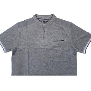 Chemise Homme 100% Coton à Manches Courtes, Col Montant Brodé Personnalisé, Respirante, en Tissu Tricoté Teint en Fil, Couleur Unie, avec Poche - Product Image 3