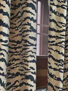 Vintage Style Beige Brown Velvet Curtain Tiger Print Can Be Customize Boho Decor High quality cotton velvet is truly luxurious - Product Image 2
