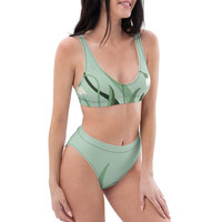 Conjunto de Bikini Moderno para Mujer, Traje de Baño de Dos Piezas Elegante, Ecológico, Ligero, de Spandex/Poliéster, con Logotipo Personalizable en la Parte Delantera, para la Playa