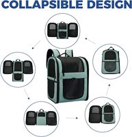 Sac à dos carré classique pour animaux de compagnie (chien, chat) en polyester, réglable, imperméable, pliable, respirant, avec maille, fermeture éclair et bouton, idéal pour le sport