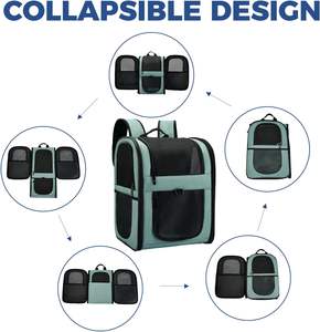 Mochila transportadora para perros y gatos, ajustable, de poliéster, impermeable, plegable, transpirable, con malla, para senderismo, viajes y actividades al aire libre, hecha en Vietnam. - Product Image 5