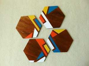 Fast Shipping Mother of Pearl Inlay coaster Set with Stand Customized Color Coffee Tea <b>Placemat</b> Bone Inlay Coffee Table Caosters - Product Image 2