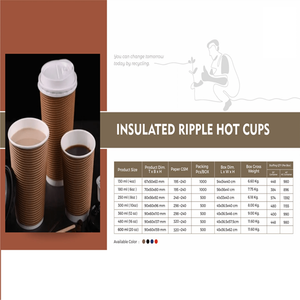 Tazas calientes onduladas aisladas ecológicas Tazas de café sostenibles Vasos desechables resistentes al calor - Product Image 1