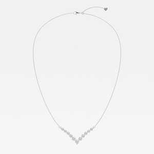 สร้อยคอแฟชั่นทรงเชฟรอนประดับเพชรทรงกลม 2.20 กะรัต ผลิตในห้องปฏิบัติการ งานฝีมือ ทองคำขาว 14K ทองคำเหลือง ทองคำชมพู ขนาดสั่งทำได้ - Product Image 2