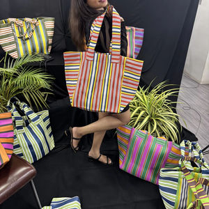 ถุงช้อปปิ้งแบบใช้ซ้ำได้ ผลิตจากไนลอน PP รีไซเคิล ของอินเดีย ถุงผ้าแบบยั่งยืน จำหน่ายจำนวนมาก ถุงซักผ้า - Product Image 6