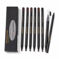 Lápiz de cejas profesional de marca privada, pluma de contorno de cejas resistente al agua, lápiz de cejas con cepillo
