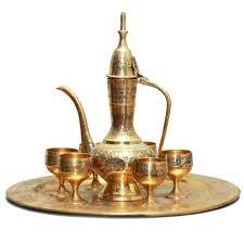 <b>Arabic</b> Brass Metal Aftaba Silapchi <b>Set</b> With Stand <b>Arabic</b> Aftaba - Product Image 2