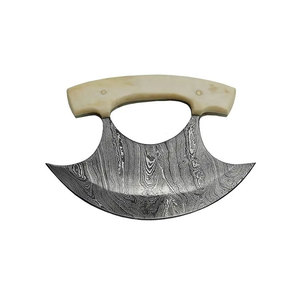 Venta al por mayor pedidos a granel personalizados OEM ODM servicio Industrial profesional hecho a mano hoja de acero inoxidable hacha para Pizza Funda de cuero - Product Image 1