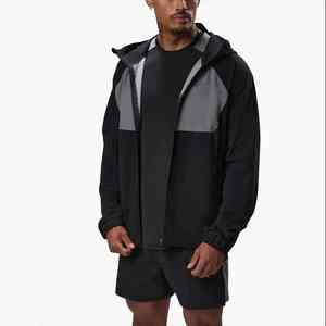 Vestes d'entraînement à capuche enduites unisexe avec logo personnalisé et demi-fermeture éclair Vestes coupe-vent en nylon de qualité supérieure - Product Image 1