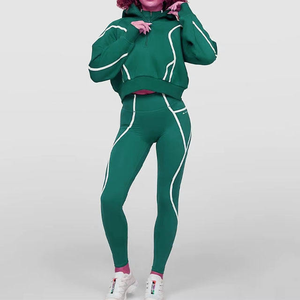 Women's Top Quality Sweat suit 2 Piece <b>Sets</b> Women Custom Embroidery Logo 3D <b>Printing</b> Cotton Blank Pullover and Hoodie <b>Set</b> - Product Image 4