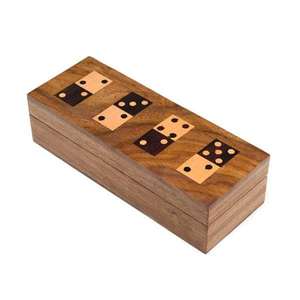 Collection de dominos en bois élégante, rangement de qualité supérieure, jeu classique, défi familial en intérieur, activité de divertissement et de compétence - Product Image 3