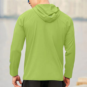 Veste Anorak de sport à capuche et à fermeture éclair avec logo personnalisé, coupe-vent léger à séchage rapide pour le printemps et l'automne - Product Image 4