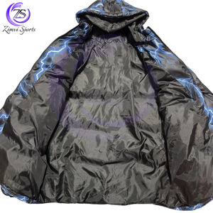 Manteau à capuche noir Lightning Puffer de qualité supérieure imprimé partout Taux de gros Les plus récents hommes à la mode portent une veste Puffer - Product Image 4