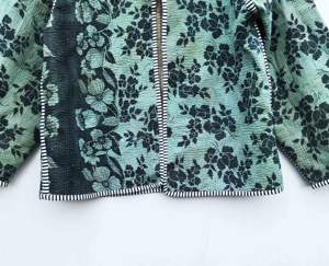 เสื้อแจ็คเก็ตคันธาทำมือจากอินเดีย ขายส่ง เสื้อโค้ทสไตล์ชาติพันธุ์สำหรับผู้หญิง ใส่ได้ทั้งสองด้าน เหมาะสำหรับฤดูหนาว - Product Image 3