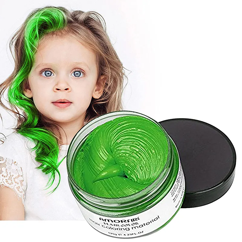 Popular Private Label Temporary Green Hair Color Wax Amorfire brand Styling Color Wax