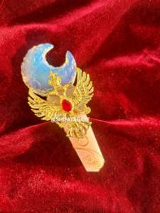 Varita mágica de cuarzo rosa tallada de alta calidad Pilar de opalita Amor Luna creciente Águila dorada Curación natural Cristal Ángel Animal - Product Image 3