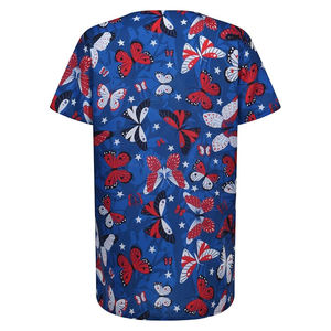 OEM Mujeres Nuevo Alta Calidad Impreso Ropa de moda Top Manga corta Cuello en V Spandex Médico Trabajo Paño Uniforme Enfermera Scrubs Set - Product Image 2