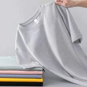 Camiseta de manga corta para hombre, estilo básico, ropa superior de algodón de Color sólido, camiseta personalizada de media manga, Camiseta de cuello redondo para hombre - Product Image 5
