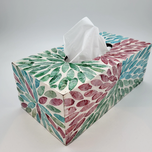 Boîte à mouchoirs en bois imprimé article de décoration de table personnalisé boîte à serviettes imprimée en nacre meilleur prix - Product Image 1
