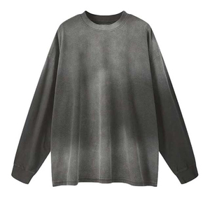 Best Fashionable Streetwear Warm Heavyweight Men Sweatshirts Men's Cotton Oversized Vintage Acid <b>Washed</b> Sweatshirts OEM - Product Image 3