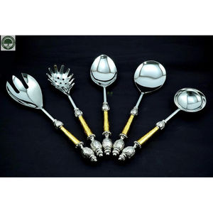 Juego de cucharas de CENA DE Metal inoxidable elegante de 6 piezas de calidad superior para servir en restaurantes, bodas o negocios para regalos - Product Image 6