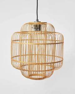 Lampe suspendue en bambou artisanale traditionnelle avec cordon réglable pour la décoration de plafond - Product Image 4