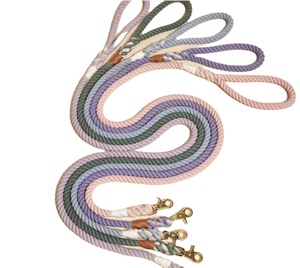 Purple Cotton Rope <b>Leash</b> for <b>Dogs</b> 5ft Customized Colored Cotton Rope Handmade <b>Dog</b> <b>Leash</b> Pet <b>Leash</b> Set - Product Image 1